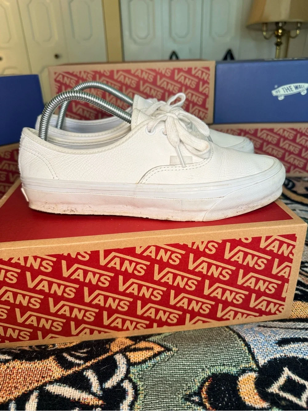 Vans Authentic Reissue 44 Classic White Leather Sneakers Men 8/Women 9.5